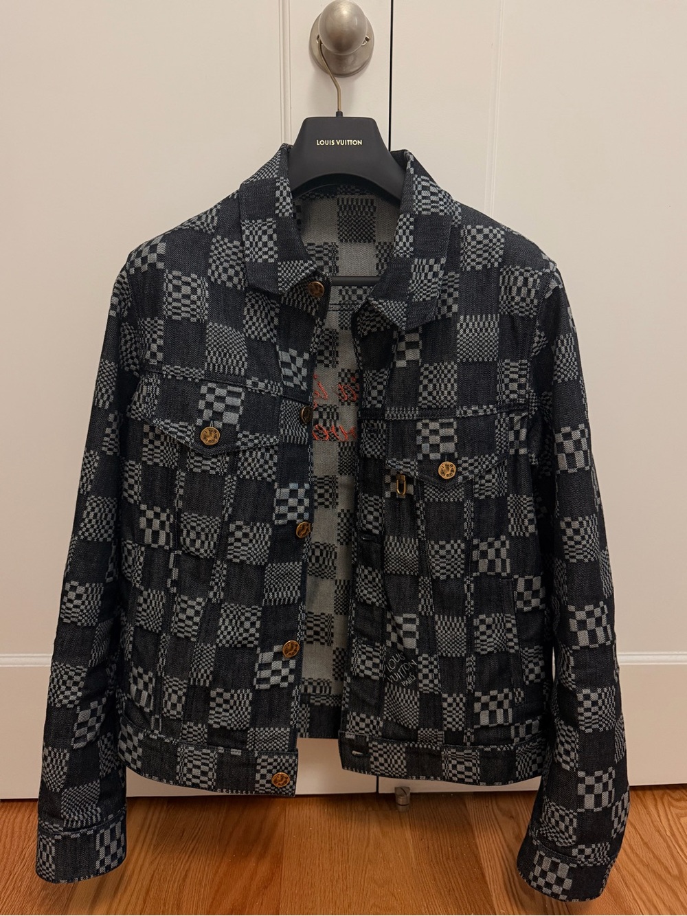 Louis Vuitton Black & Gray Checker Jacquard Shirt Jacket